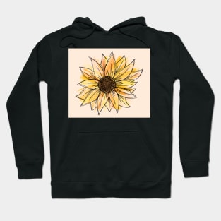 Golden Watercolor Sunflower Hoodie